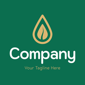 Logo of a leaf in a golden drop - Spa & Estética