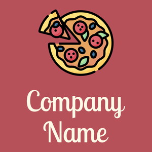 Pizza logo on a Blush background - Alimentos & Bebidas