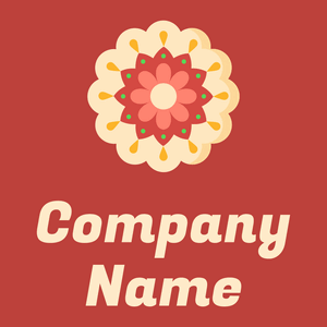 Mandala logo on a Grenadier background - Blumen