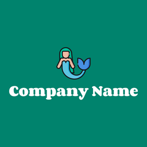 Mermaid on a Pine Green background - Juegos & Entretenimiento