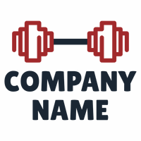 Sport logo with red dumbbells - Sports