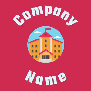 School logo on a Brick Red background - Arquitetura