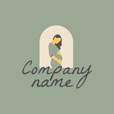 Logo mujer embarazada - Niños & Guardería Logotipo