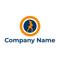 Logotipo deportivo de baile naranja y azul - Deportes Logotipo