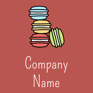 Macaron logo on a Chestnut background - Alimentos & Bebidas