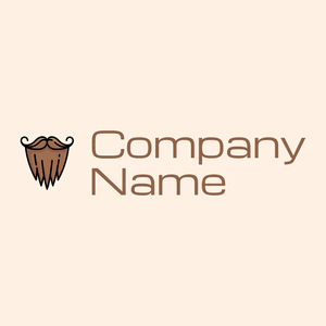 Mustache with beard logo on a Seashell background - Moda & Bellezza