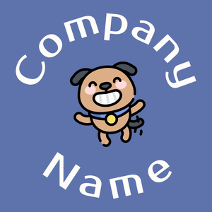 Dog logo on a Chetwode Blue background - Abstrait