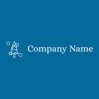 Christmas tree logo on a Cerulean background - Abstrait