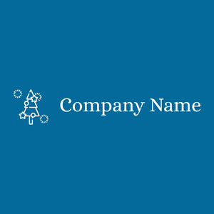 Christmas tree logo on a Cerulean background - Abstrait