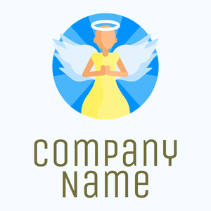 Maya Blue Angel on a Alice Blue background - Religion