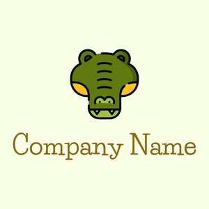 Crocodile logo on a Light Yellow background - Animales & Animales de compañía