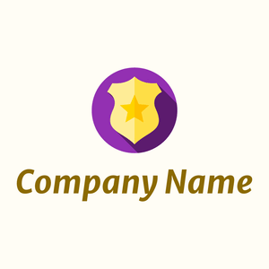 Police badge purple on a Floral White background - Seguridad