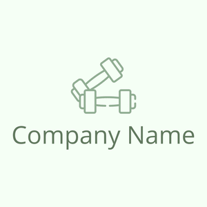 Dumbbell logo on a Honeydew background - Sport