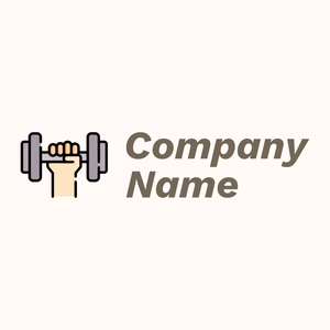 Dumbbell logo on a Seashell background - Deportes