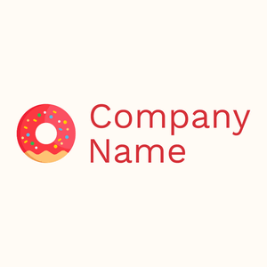 Coral Red Donut on a Floral White background - Alimentos & Bebidas