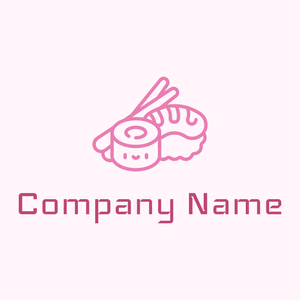 Sushi logo on a Lavender Blush background - Essen & Trinken