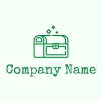 Treasure chest logo on a Honeydew background - Abstracto