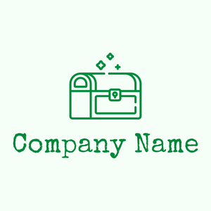 Treasure chest logo on a Honeydew background - Abstrakt