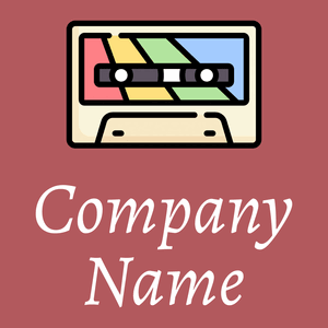 Radio cassette logo on a Blush background - Abstrait