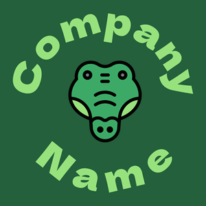 Crocodile logo on a Green Pea background - Animaux & Animaux de compagnie