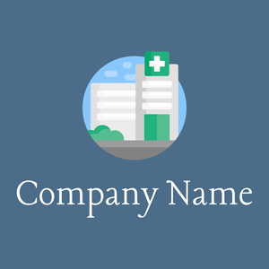 Hospital logo on a Wedgewood background - Arquitetura