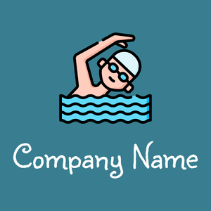 Swimming logo on a Astral background - Jeux & Loisirs