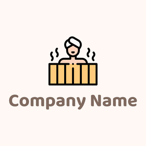 Hot tub logo on a Seashell background - Spa & Estética