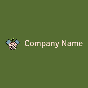 Partnership logo on a Dark Olive Green background - Abstrait