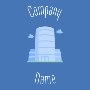 Business center logo on a Blue background - Arquitetura