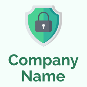 Lock Shield logo on a Mint Cream background - Negócios & Consultoria