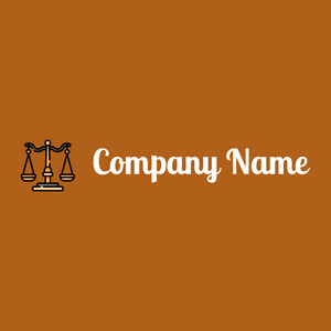 Justice scale logo on a Golden Brown background - Empresa & Consultantes