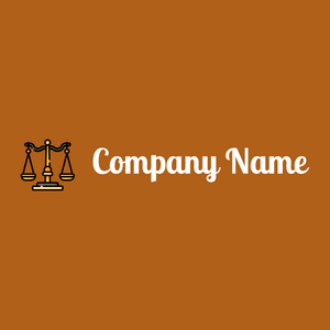 Justice scale logo on a Golden Brown background - Negócios & Consultoria