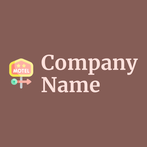 Motel logo on a Rose Taupe background - Viagens & Hotel