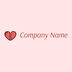 Broken heart logo on a pink background - Domaine des communications