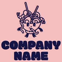 Niedliche Logo-Ramen-Schale mit Gesicht - Essen & Trinken Logo
