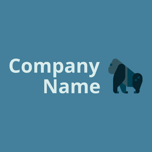 Gorilla logo on a Hippie Blue background - Animales & Animales de compañía