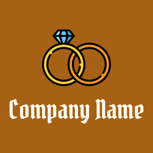 Wedding rings logo on a Golden Brown background - Servizi nuziali