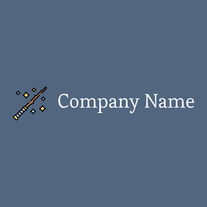 Magic wand logo on a Kashmir Blue background - Arte & Entretenimiento
