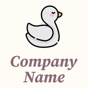 Cute Swan logo on a Floral White background - Tiere & Haustiere
