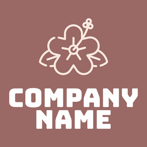 Hibiscus logo on a Copper Rose background - Floral