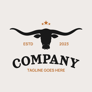 Texas longhorn logo with gold - Unterhaltung & Kunst