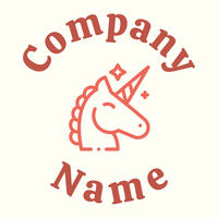 Unicorn logo on a Ivory background - Abstrait