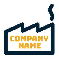 Logotipo de fábrica y humo negro y amarillo - Industrial Logotipo