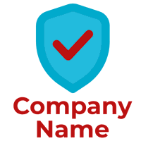 Logotipo insignia azul con cuadros rojos - Medical & Farmacia Logotipo