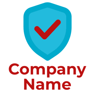 badge logo blue with red check - Beveiliging