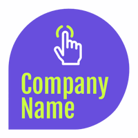 Talk bubble logo with click - Web