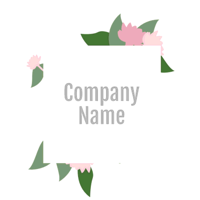 Logo de negocios con fondo con flores - Servicio de bodas Logotipo