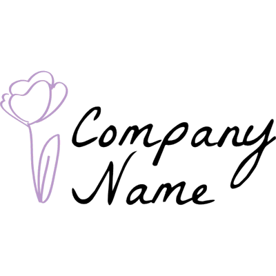 Logotipo empresarial con flor minimalista púrpura - Floral Logotipo