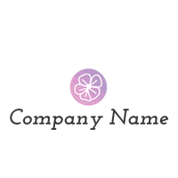 Pink flower business logo in a circle - Hochzeitsservice