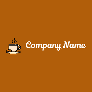 Coffee cup logo on a Rust background - Alimentos & Bebidas